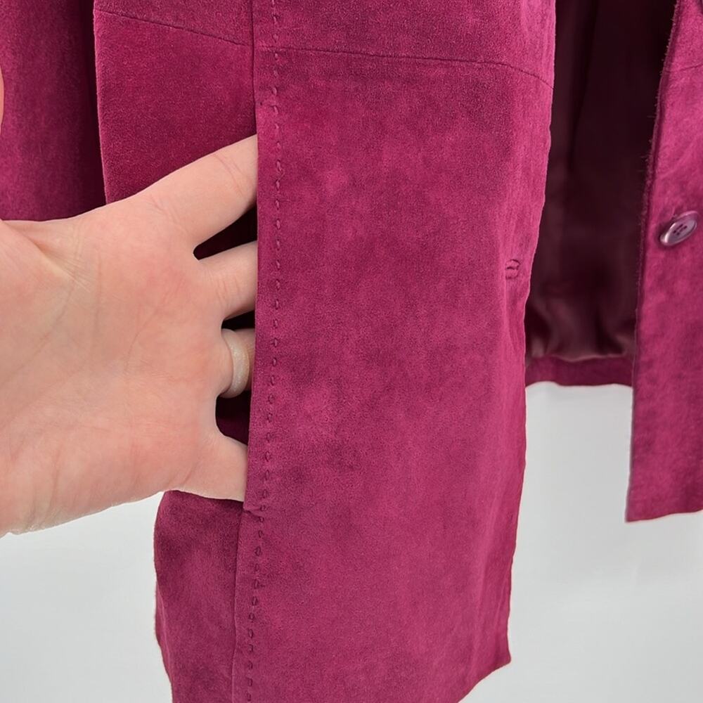 Pendleton Button Down Suede Leather Jacket - Plum… - image 6